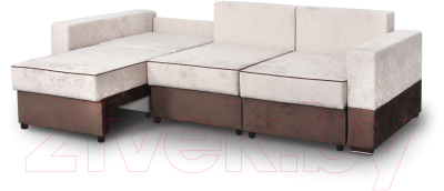 Диван Мебельград Бостон 2400 Стандарт (тиффани бежевый/тиффани бежевый/тиффани коричневый)