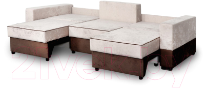Диван Мебельград Бостон 2400 Стандарт (тиффани бежевый/тиффани бежевый/тиффани коричневый)
