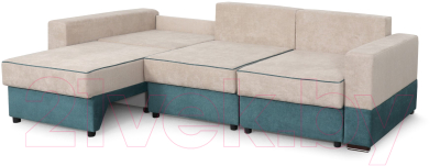 Диван Мебельград Бостон 2400 Стандарт (торонто бежевый/торонто бежевый/торонто зеленый)