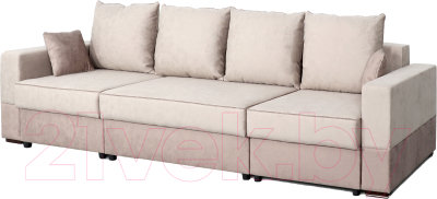 Диван Мебельград Бостон 2800 Стандарт (лана бежевый/лана бежевый/лана капучино) - фото