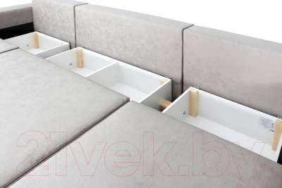 Диван Мебельград Бостон 2800 Стандарт (лана бежевый/лана бежевый/лана капучино)