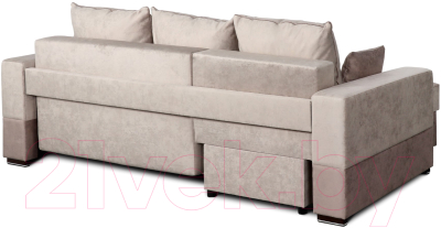 Диван угловой Мебельград Бостон Стандарт (лана бежевый/лана бежевый/лана капучино)