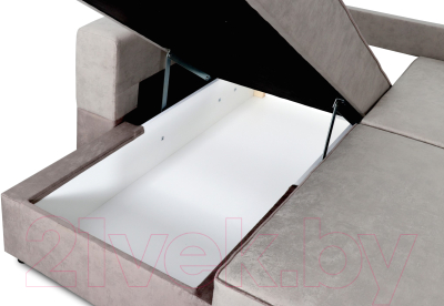 Диван угловой Мебельград Бостон Стандарт (лана бежевый/лана бежевый/лана капучино)