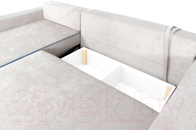 Диван угловой Мебельград Бостон Стандарт (торонто бежевый/торонто бежевый/торонто голубой)