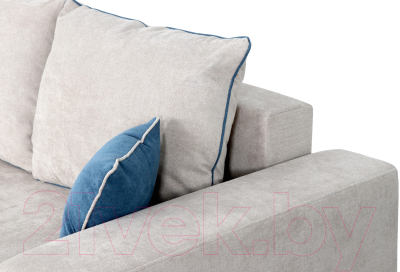 Диван угловой Мебельград Бостон Стандарт (торонто бежевый/торонто бежевый/торонто голубой)