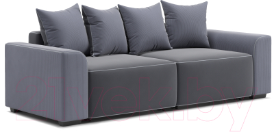 Диван Мебельград Монреаль-1 Стандарт (вертикаль темно-серый/альба темно-серый/мора серый) - фото