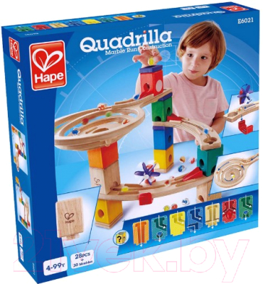 Конструктор кинетический Hape Гонка с шариком и переходами / E6021_HP - фото