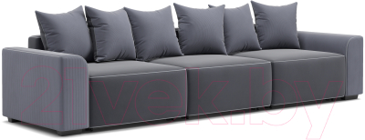 Диван Мебельград Монреаль-2 Стандарт (вертикаль темно-серый/альба темно-серый/мора серый) - фото