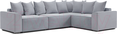 Диван угловой Мебельград Монреаль-3 Стандарт (вертикаль серый/мора серый/велютто темно-серый) - фото