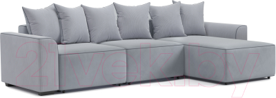 Диван угловой Мебельград Монреаль-4 Стандарт (вертикаль серый/мора серый/велютто темно-серый) - фото
