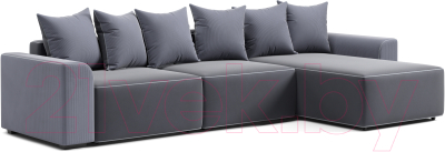 Диван угловой Мебельград Монреаль-4 Стандарт (вертикаль темно-серый/альба темно-серый/мора серый) - фото