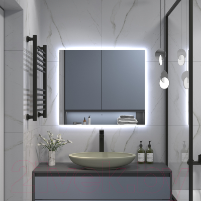 Зеркало Континент Trezhe Led 80x70 (с бесконтактным сенсором, холодная подсветка)