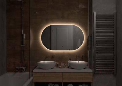 Зеркало Континент Fleur Led 100х60 (с бесконтактным сенсором, холодная подсветка)