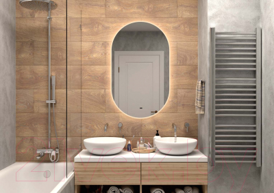 Зеркало Континент Fleur Led 65х110 (с бесконтактным сенсором, холодная подсветка)