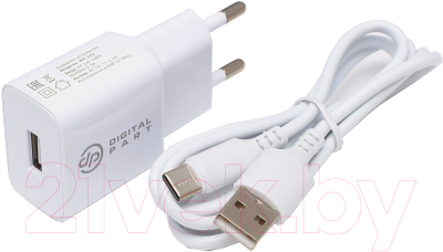 Зарядное устройство сетевое Digitalpart WC-121 с кабелем Type-C - фото