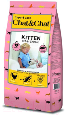 Сухой корм для кошек Chat&Chat Expert для котят с курицей (2кг) - фото