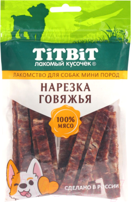 Лакомство для собак TiTBiT Нарезка говяжья для собак мини пород / 24560 - фото