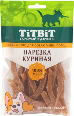 Лакомство для собак TiTBiT Нарезка куриная для собак мини пород / 24577 - фото