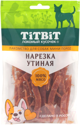 Лакомство для собак TiTBiT Нарезка утиная для собак мини пород / 24584 - фото