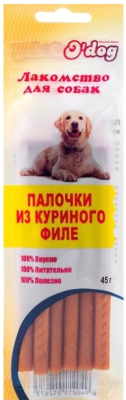 Лакомство для собак O'dog Палочки из куриного филе - фото