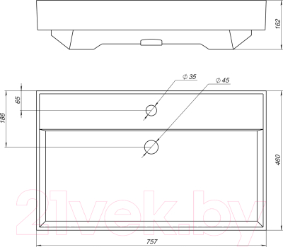 Комплект мебели для ванной Aquanet Lino 75 / 302536