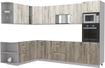Готовая кухня Интерлиния Мила Лайт 1.88x3.0 левая без столешницы - фото