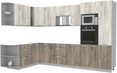 Готовая кухня Интерлиния Мила Лайт 1.88x3.2 левая без столешницы - фото