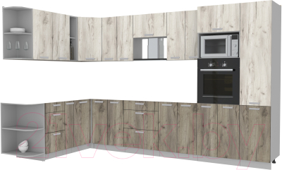 Готовая кухня Интерлиния Мила Лайт 1.88x3.4 левая без столешницы - фото
