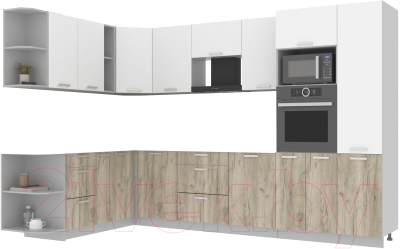 Готовая кухня Интерлиния Мила Лайт 1.88x3.2 левая без столешницы - фото