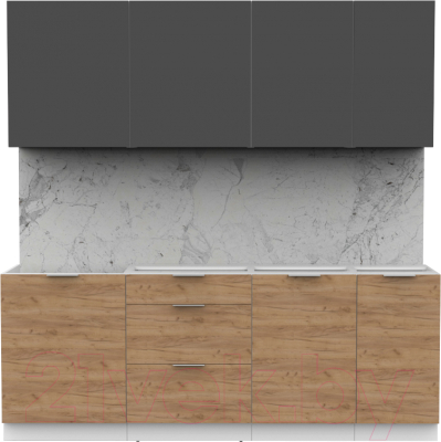 Готовая кухня Интермебель Микс Топ-6 2.1м без столешницы - фото