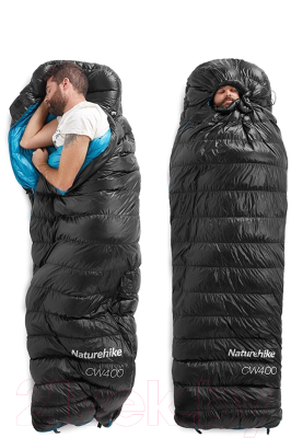 Спальный мешок Naturehike CW400 / NH18C400-D (М, черный)