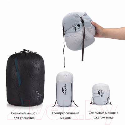 Спальный мешок Naturehike CW400 / NH18C400-D (М, черный)