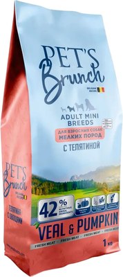 Сухой корм для собак Pet's Brunch Adult Mini Breeds с телятиной - фото
