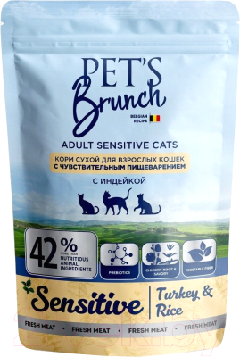 Сухой корм для кошек Pet's Brunch Sensitive Turkey - фото
