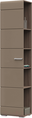 Шкаф-пенал Стендмебель Вегас для прихожей (кофе с молоком/ясень шимо темный) - фото