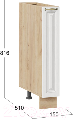 Шкаф карго ТриЯ Лина 1Н15К (дуб крафт золотой/белый)