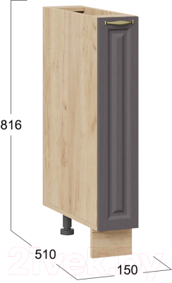 Шкаф карго ТриЯ Лина 1Н15К (дуб крафт золотой/графит)