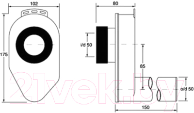 Сифон Cersanit HC-UP50 ZP-1363-922-203