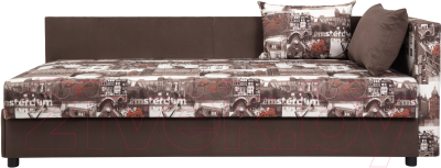 Тахта KRONES Эллада (велюр рисунок/темно-бежевый) - фото