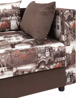 Тахта KRONES Эллада (велюр рисунок/темно-бежевый)