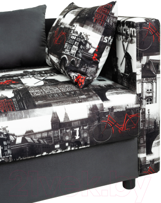 Тахта KRONES Эллада (велюр рисунок/серый)