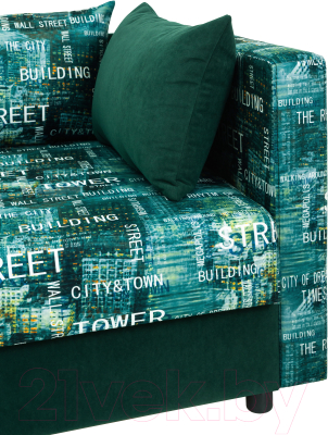 Тахта KRONES Эллада (велюр рисунок/зеленый)