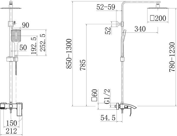 Душевая система со смесителем Fashun A52418-8