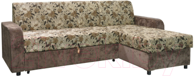 Диван угловой Домовой Норманн 4УС (Provance 401/Brown Light 10) - фото