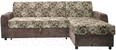 Диван угловой Домовой Норманн 4УС (Provance 401/Brown Light 10)