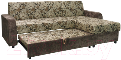 Диван угловой Домовой Норманн 4УС (Provance 401/Brown Light 10)