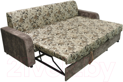 Диван угловой Домовой Норманн 4УС (Provance 401/Brown Light 10)