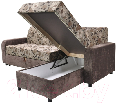 Диван угловой Домовой Норманн 4УС (Provance 401/Brown Light 10)