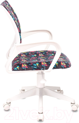 Кресло детское Бюрократ Burokids 1W / 1687097 (мультиколор геометрия/пластик белый)