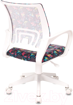 Кресло детское Бюрократ Burokids 1W / 1687097 (мультиколор геометрия/пластик белый)
